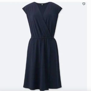 Uniqlo Black Faux Wrap Mini Dress